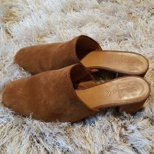 Cognac Suede Mules